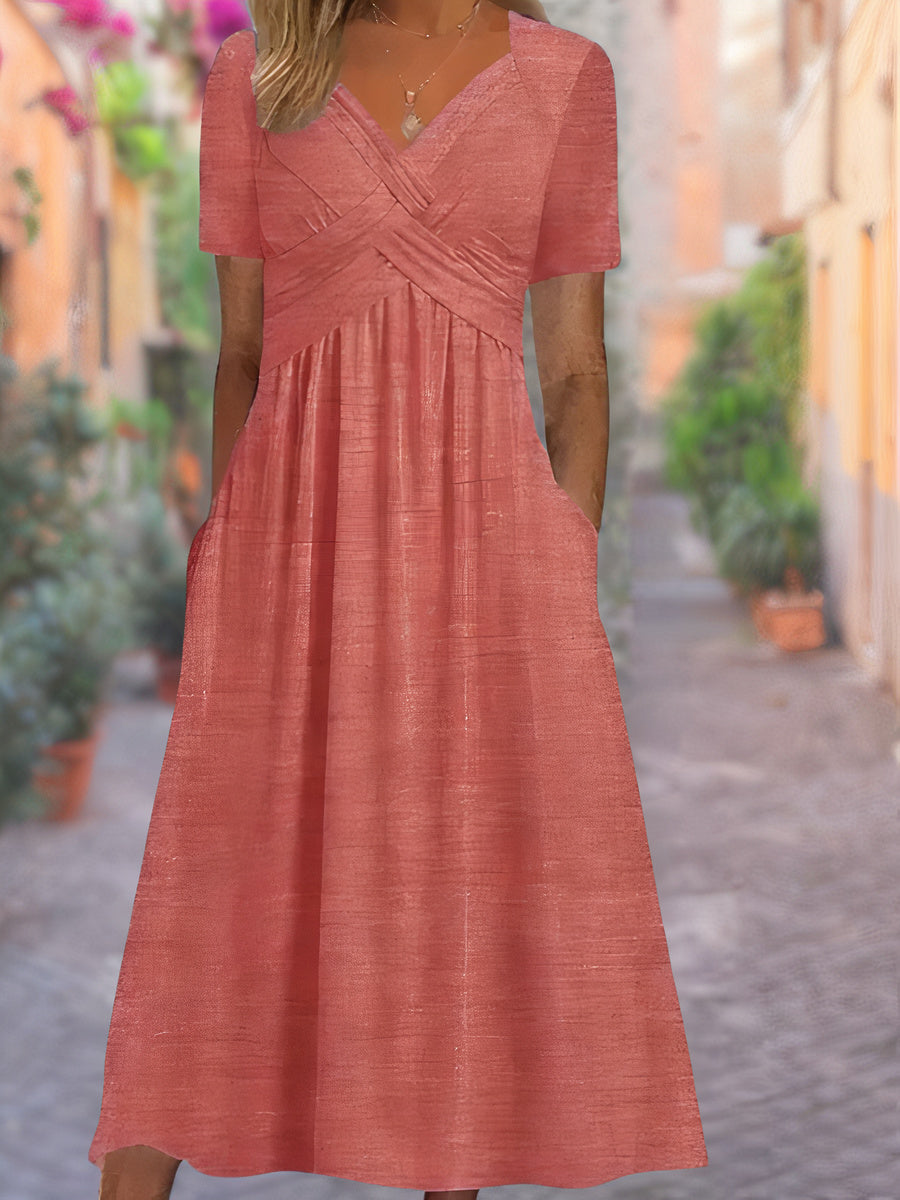 Sylvia | V-Neck Midi Dress