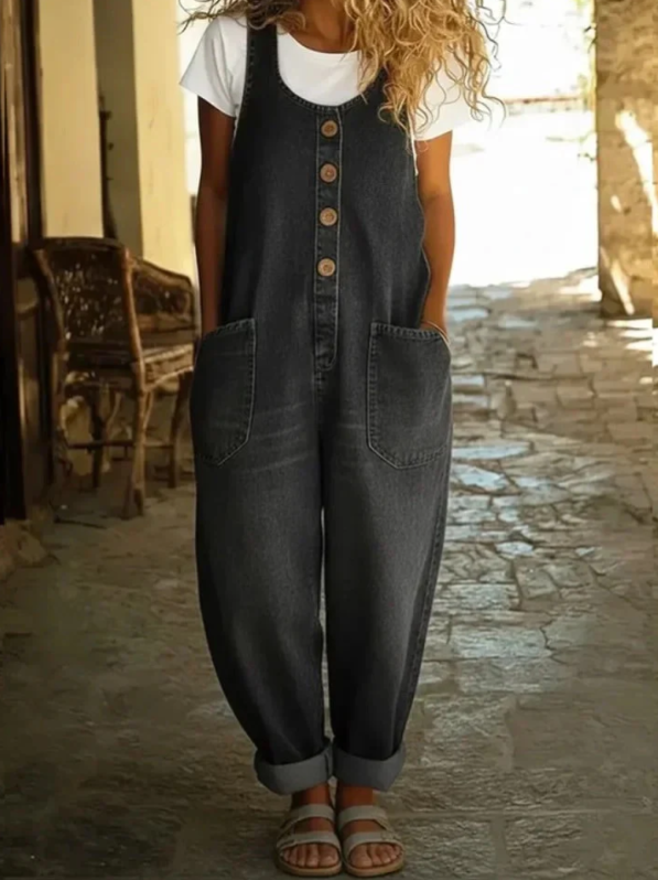 Elizabeth | Soft Denim-Look Overalls