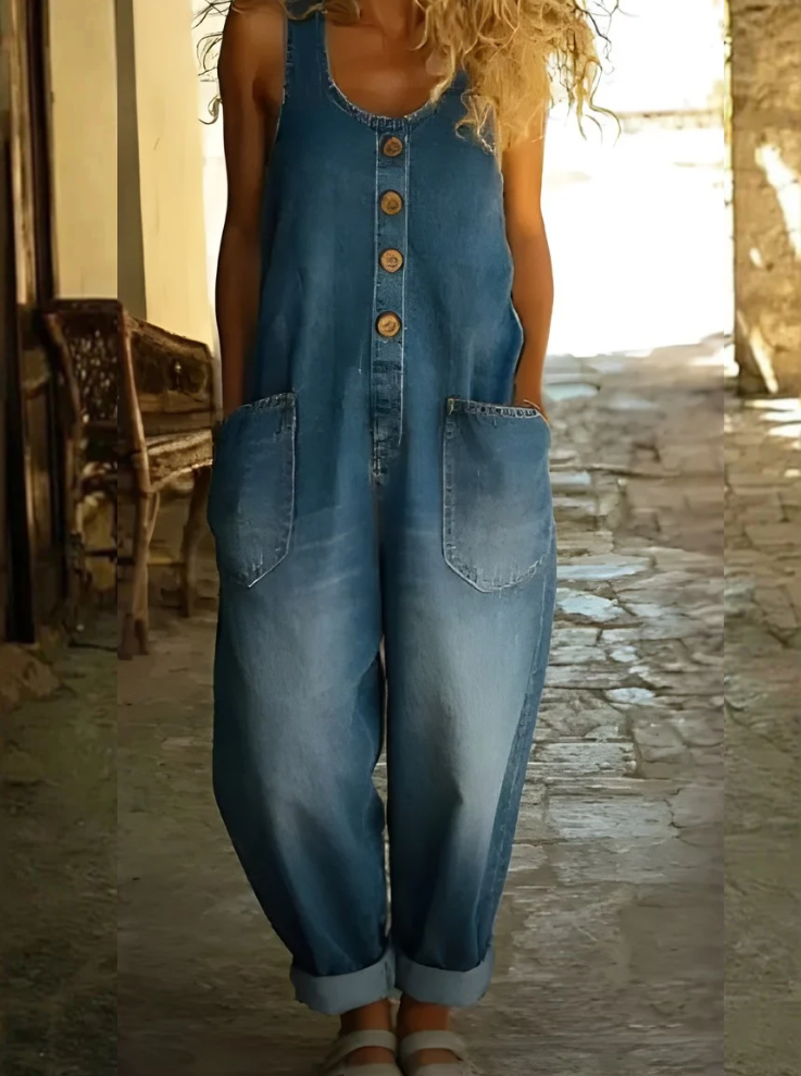 Elizabeth | Soft Denim-Look Overalls