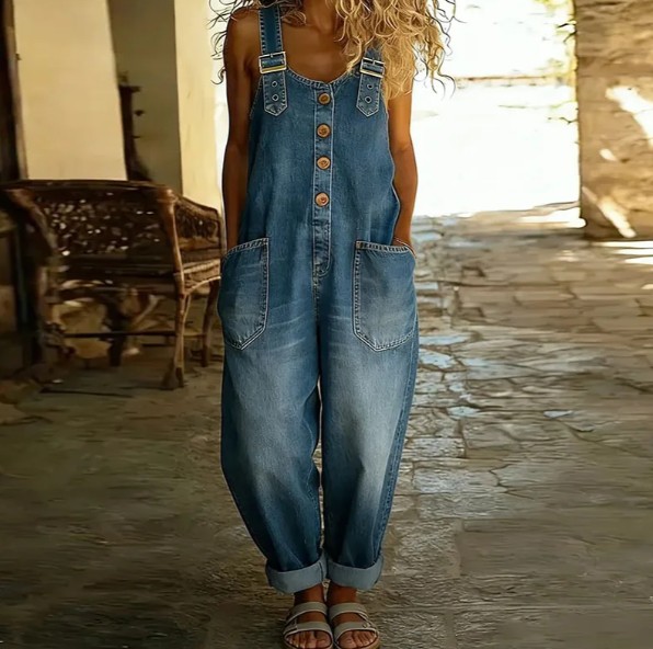 Elizabeth | Soft Denim-Look Overalls
