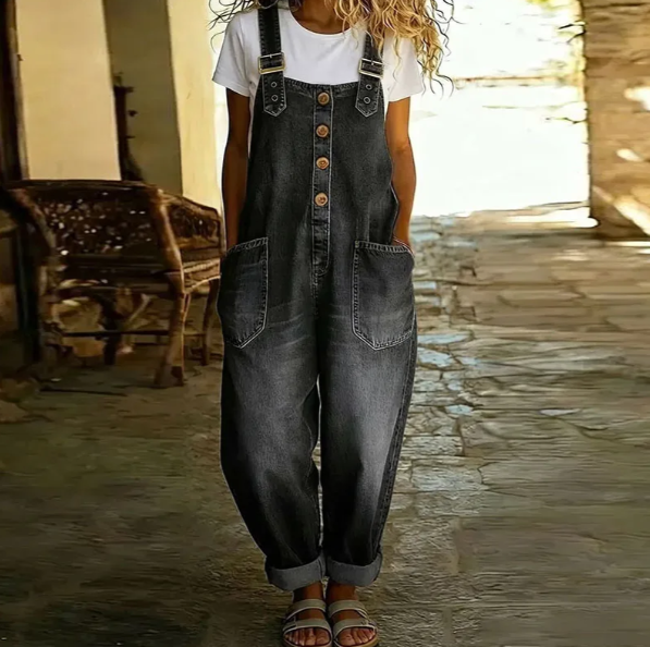 Elizabeth | Soft Denim-Look Overalls