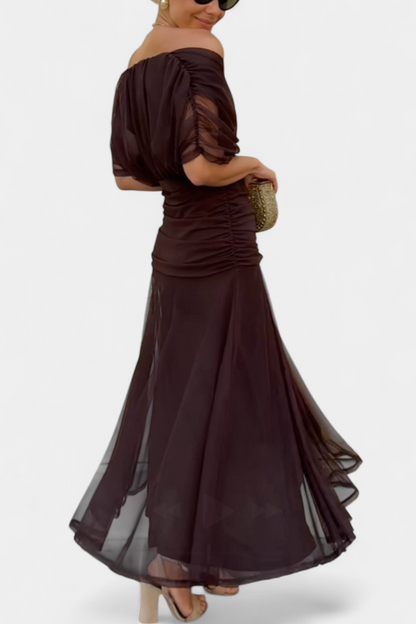 Long Floral V Neck Dress
