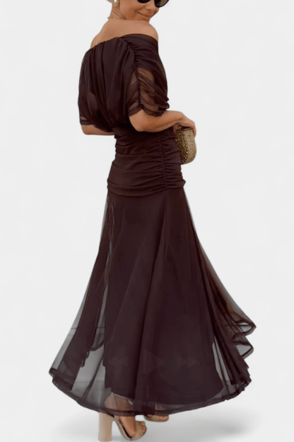 Elowen | Long floral dress with V-neck