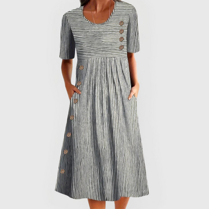 Amanda | Striped Casual Midi Dress