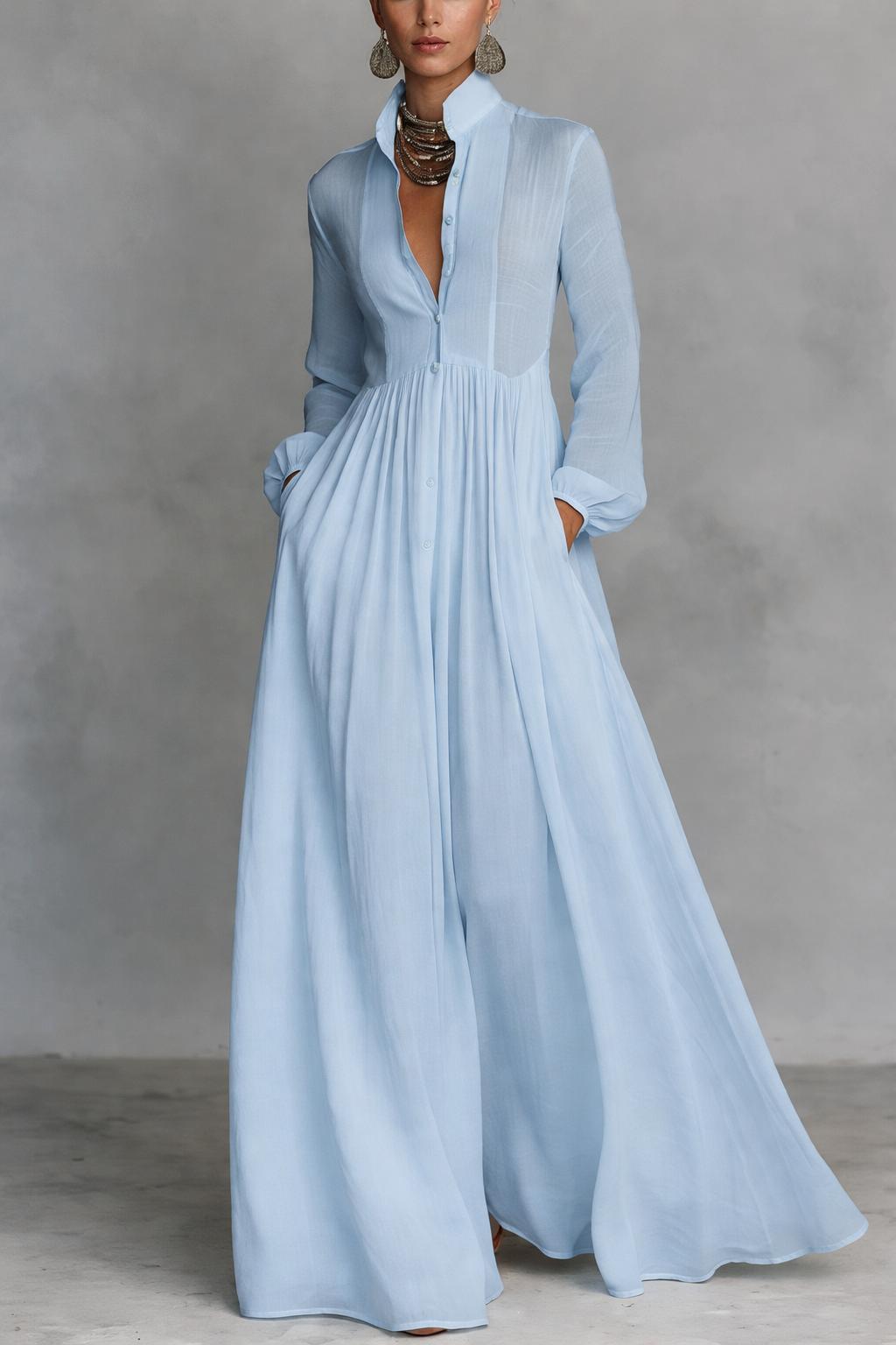 Serena | Button-Front Maxi Dress