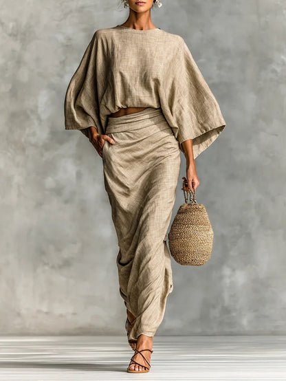 Juliana | Loose Blouse and Maxi Skirt Set