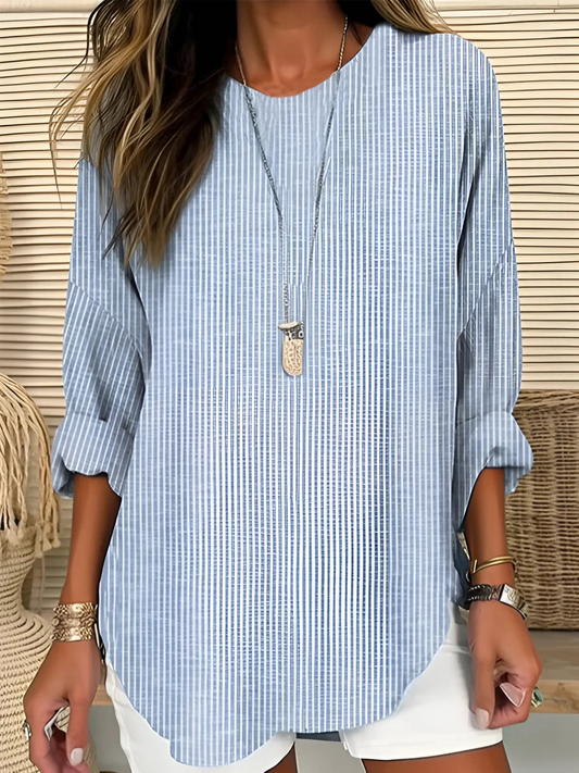 Amelia | Summer Trendy Striped Blouse