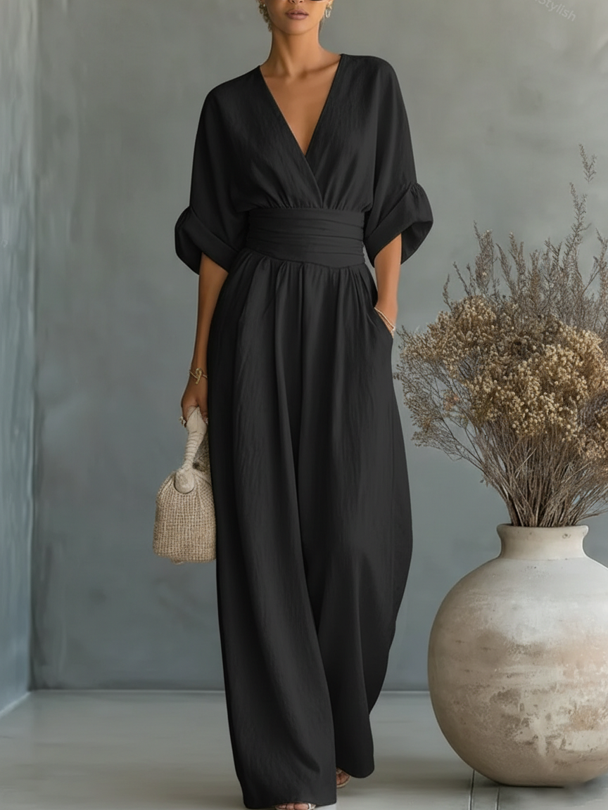 Aria | Elegant High-Waisted Jumpsuit