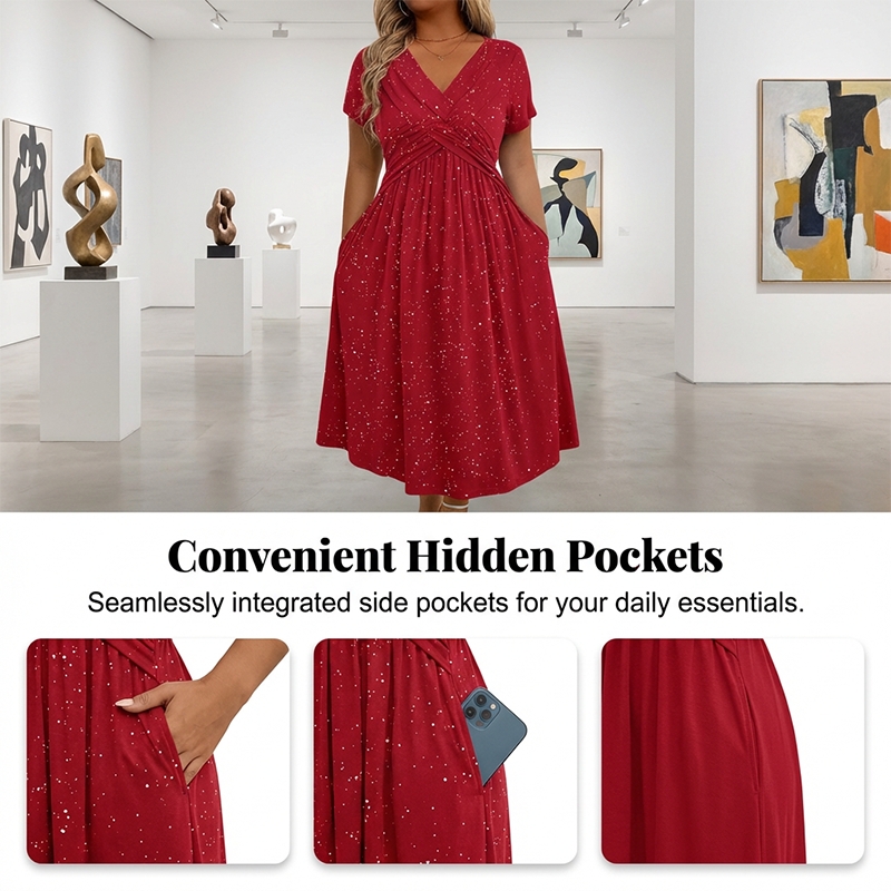 Olivia | Elegant V-neck Midi Dress