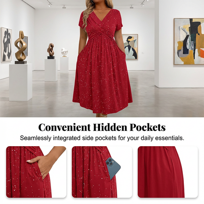 Olivia | Elegant V-neck Midi Dress