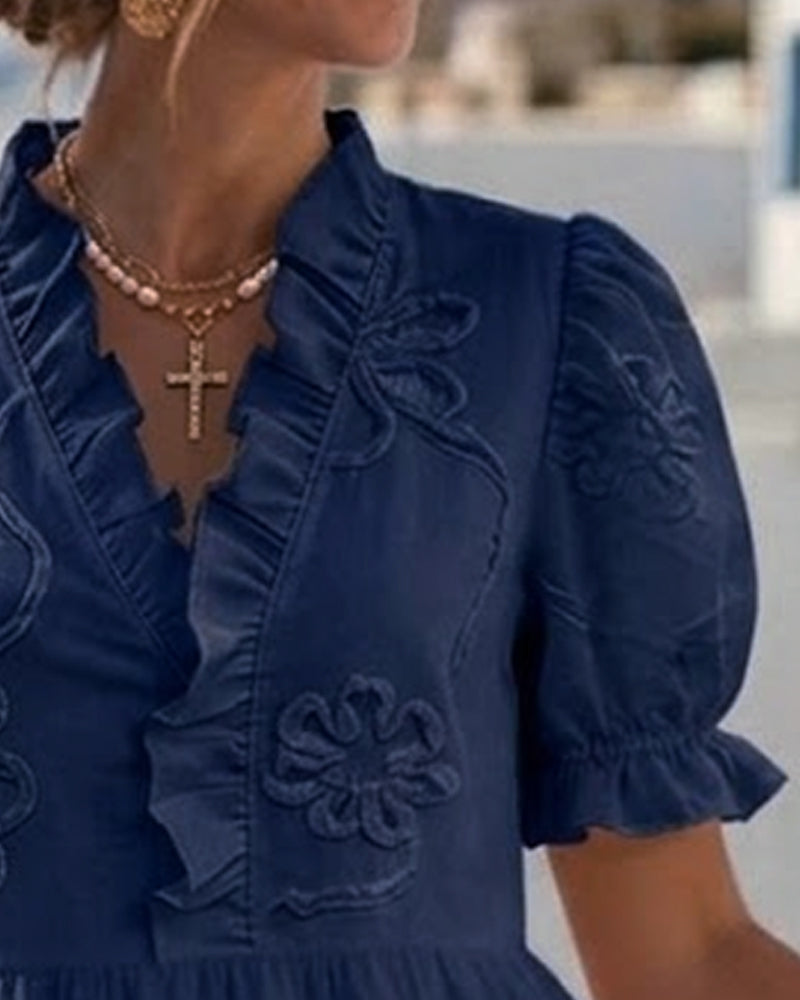 Claire | Floral Dress with Puff Sleeves
