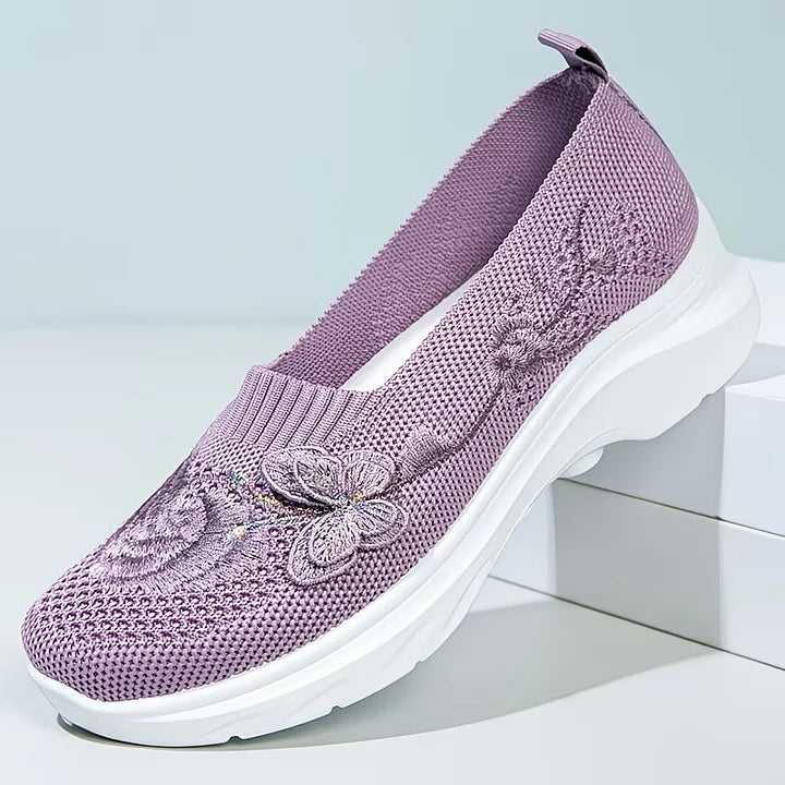 Leetha | Butterfly Embroidered Loafers