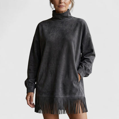 Sheri | Cozy Suede Fringe Dress