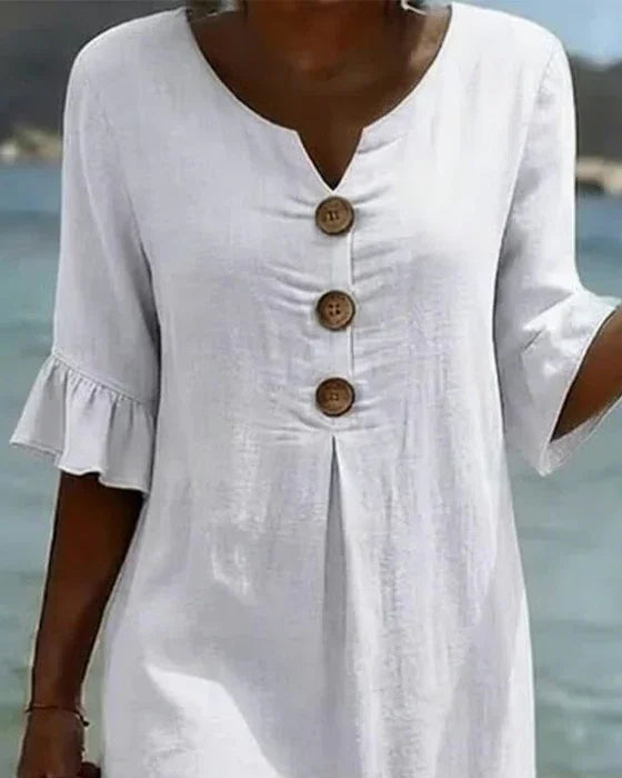 Michelle | Breathable Linen Shirt Dress