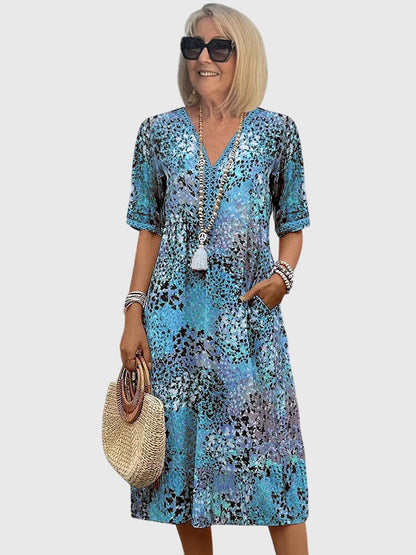 Yvonna™-| Elegant Floral Midi Dress