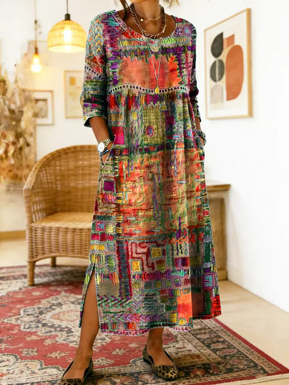 Lunara | Ethnic Patchwork Dress