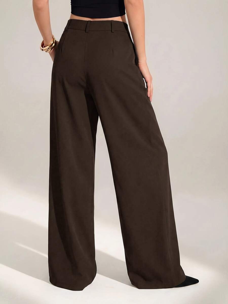 High Waist Pleated Wide Leg Pants