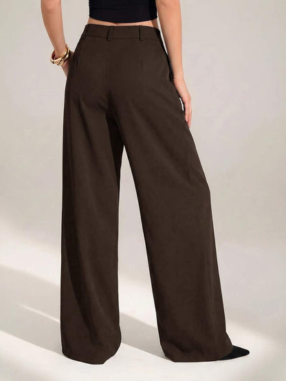 High Waist Pleated Wide Leg Pants