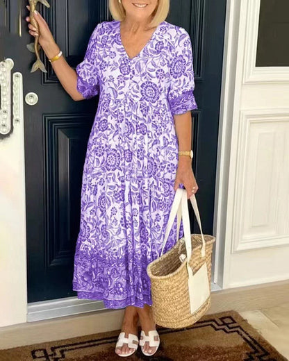 Everly | Summer Graceful V-Neck Floral