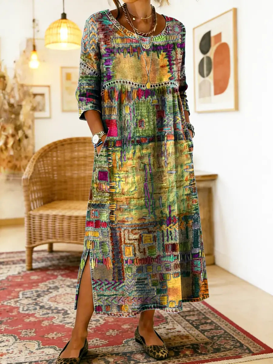Lunara | Ethnic Patchwork Dress