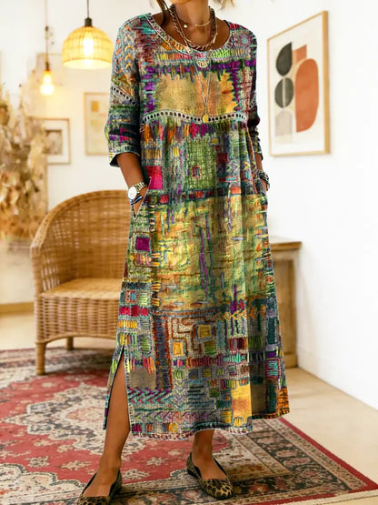 Lunara | Ethnic Patchwork Dress