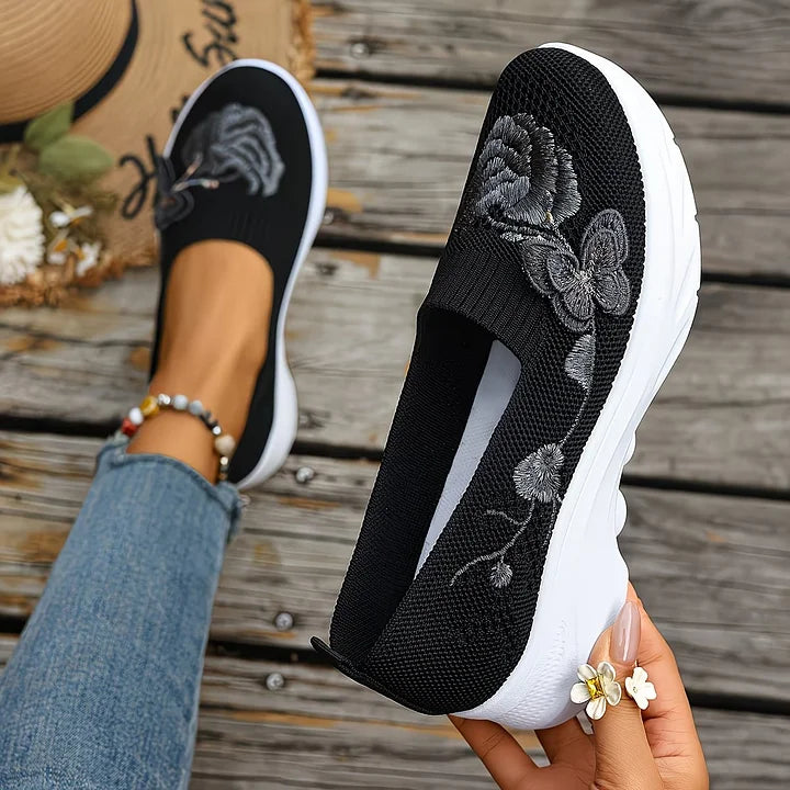 Leetha | Butterfly Embroidered Loafers