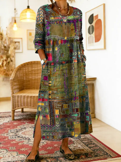 Lunara | Ethnic Patchwork Dress