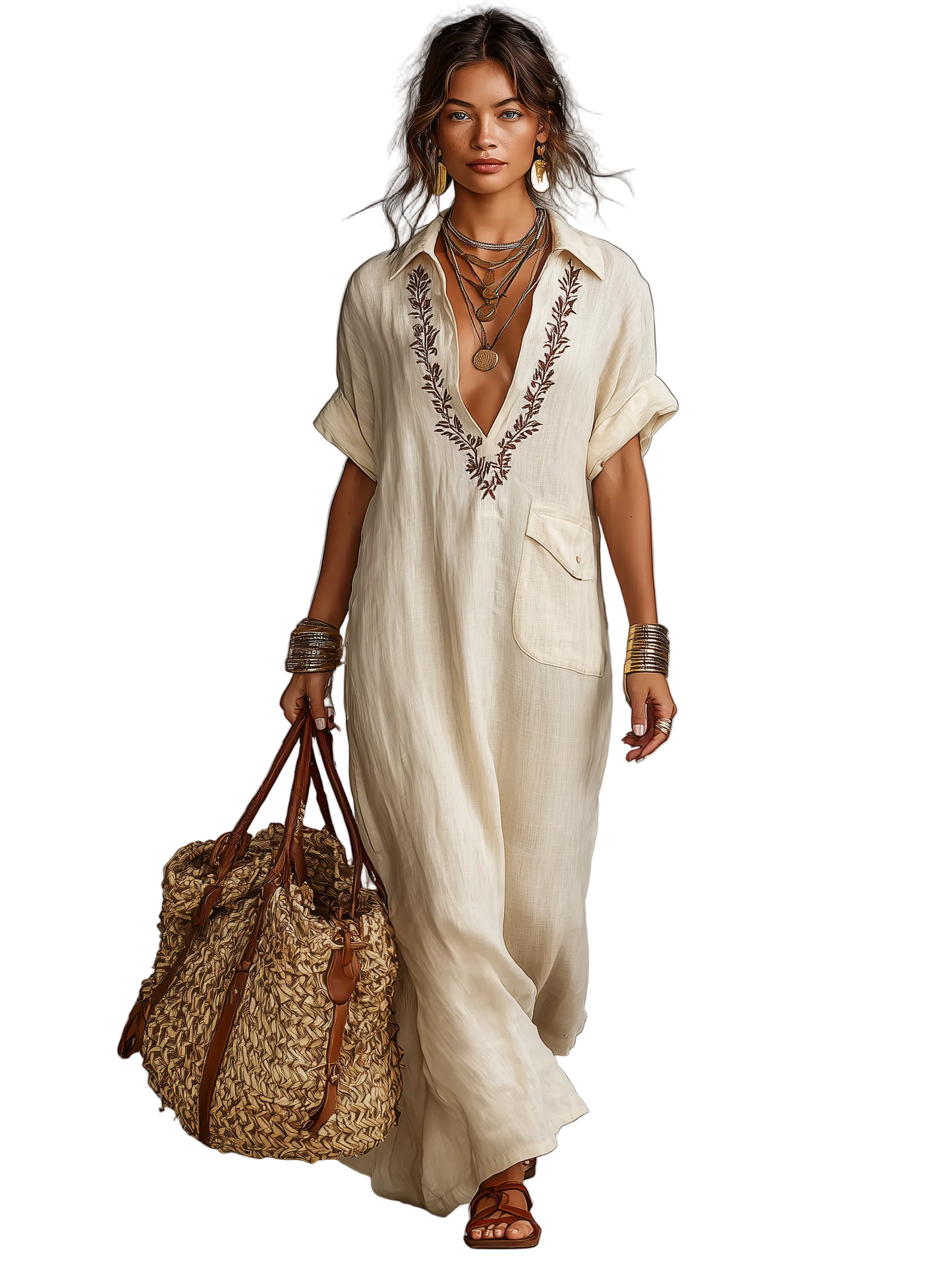 Sabrina | Embroidered Maxi Dress