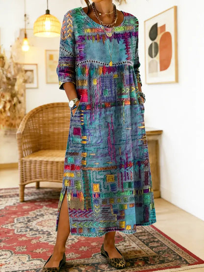 Lunara | Ethnic Patchwork Dress