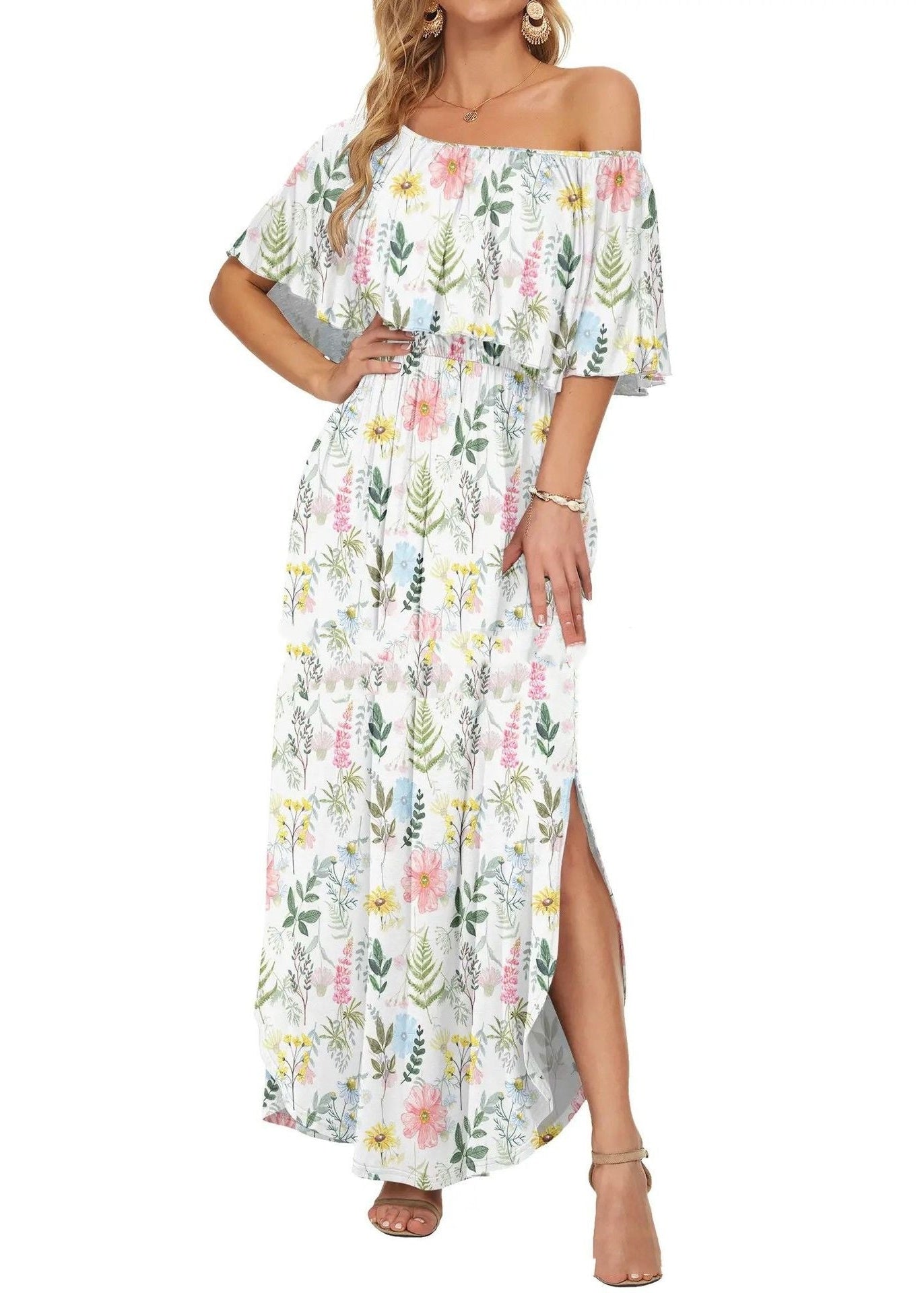 Claire | Printed Off-Shoulder Maxi