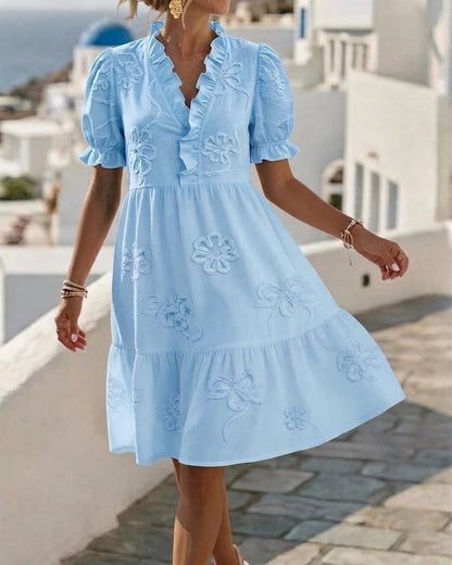 Claire | Floral Dress with Puff Sleeves