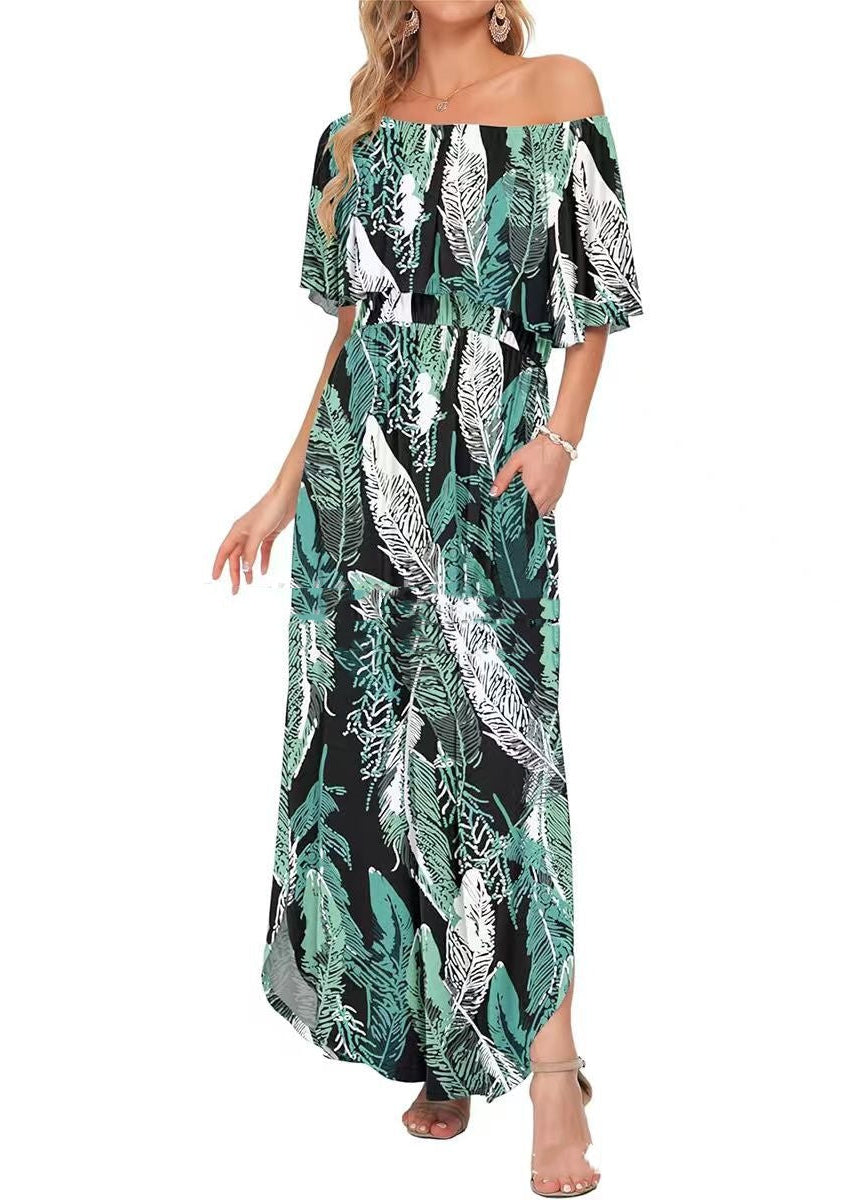 Claire | Printed Off-Shoulder Maxi