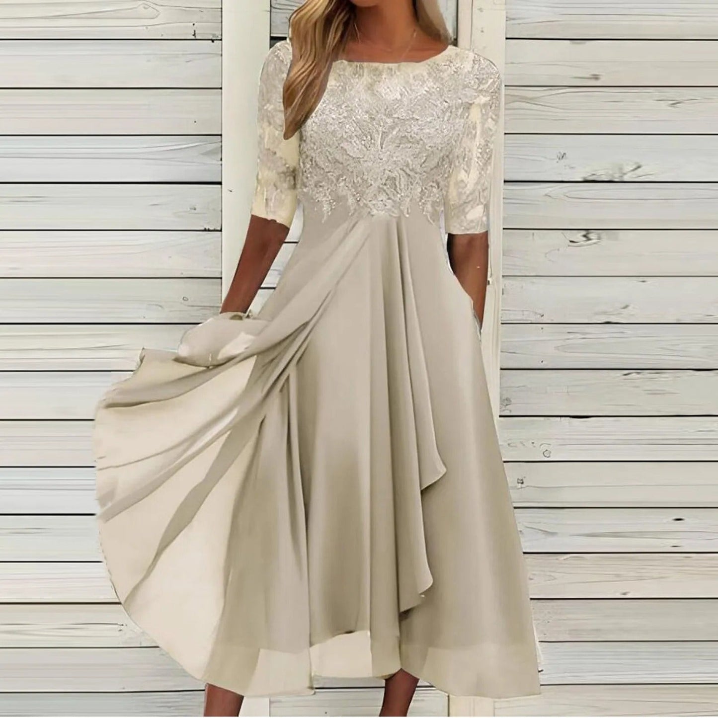 Zaria | Lace Midi Dress