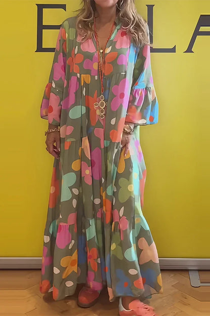 Evelyn | Floral Fit Maxi Dress