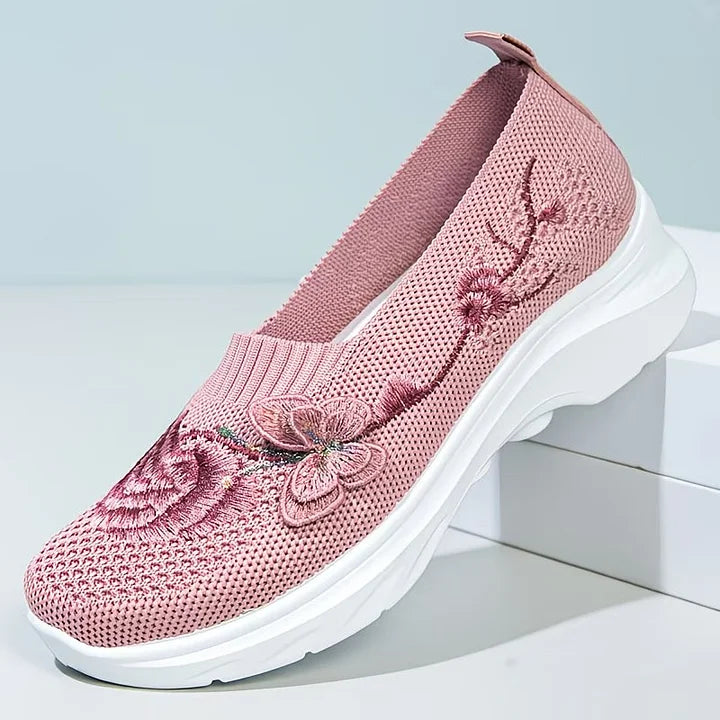 Leetha | Butterfly Embroidered Loafers