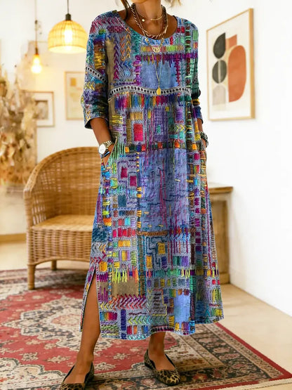 Lunara | Ethnic Patchwork Dress