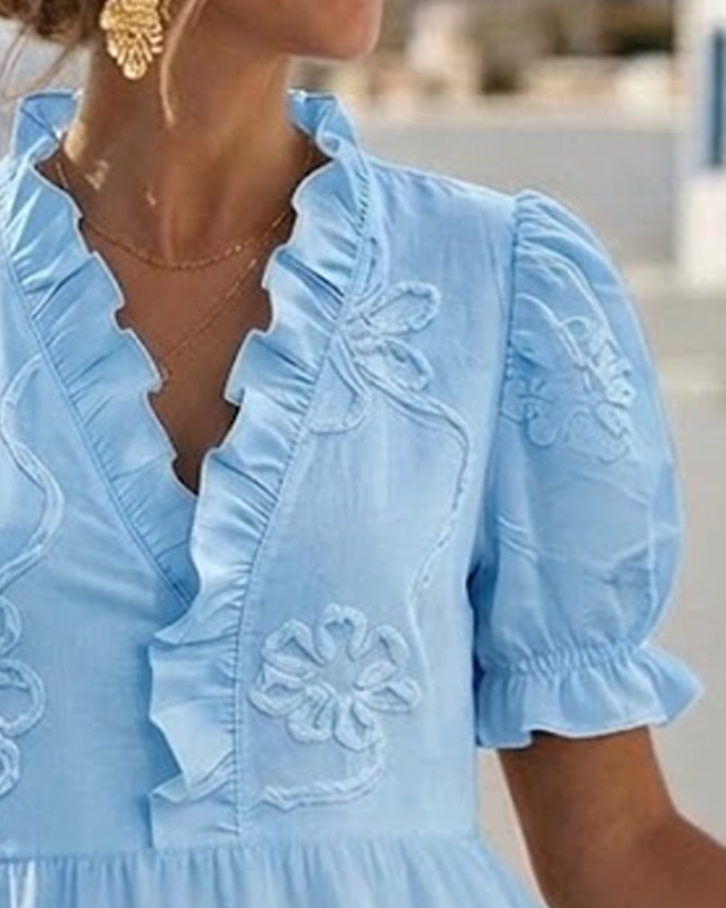 Claire | Floral Dress with Puff Sleeves