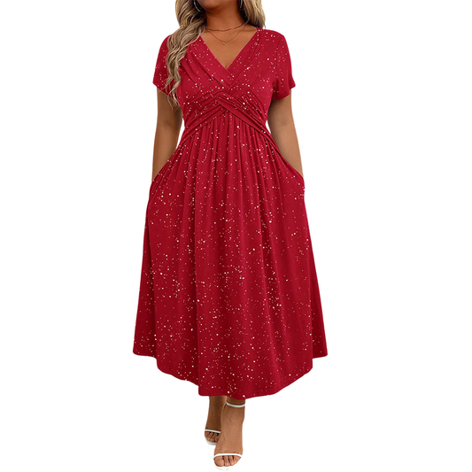 Olivia | Elegant V-neck Midi Dress