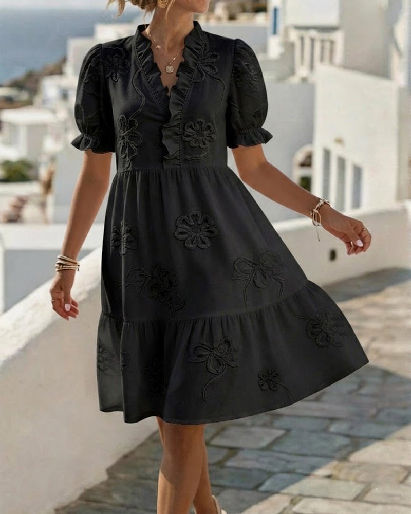 Claire | Floral Dress with Puff Sleeves
