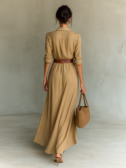Amelia | Maxi Dress with Lapel Collar