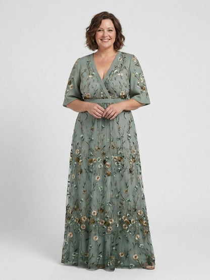 Dianne | Embroidered Floral Maxi Dress
