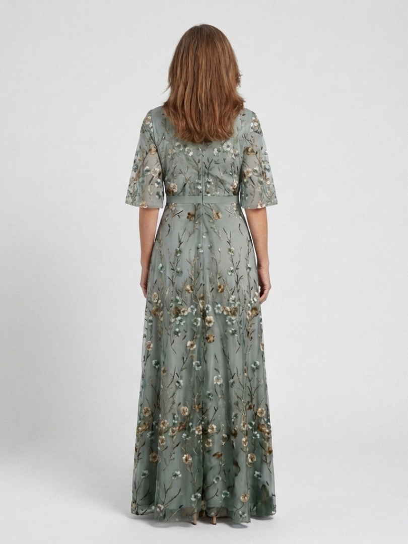 Dianne | Embroidered Floral Maxi Dress