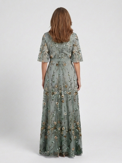 Dianne | Embroidered Floral Maxi Dress