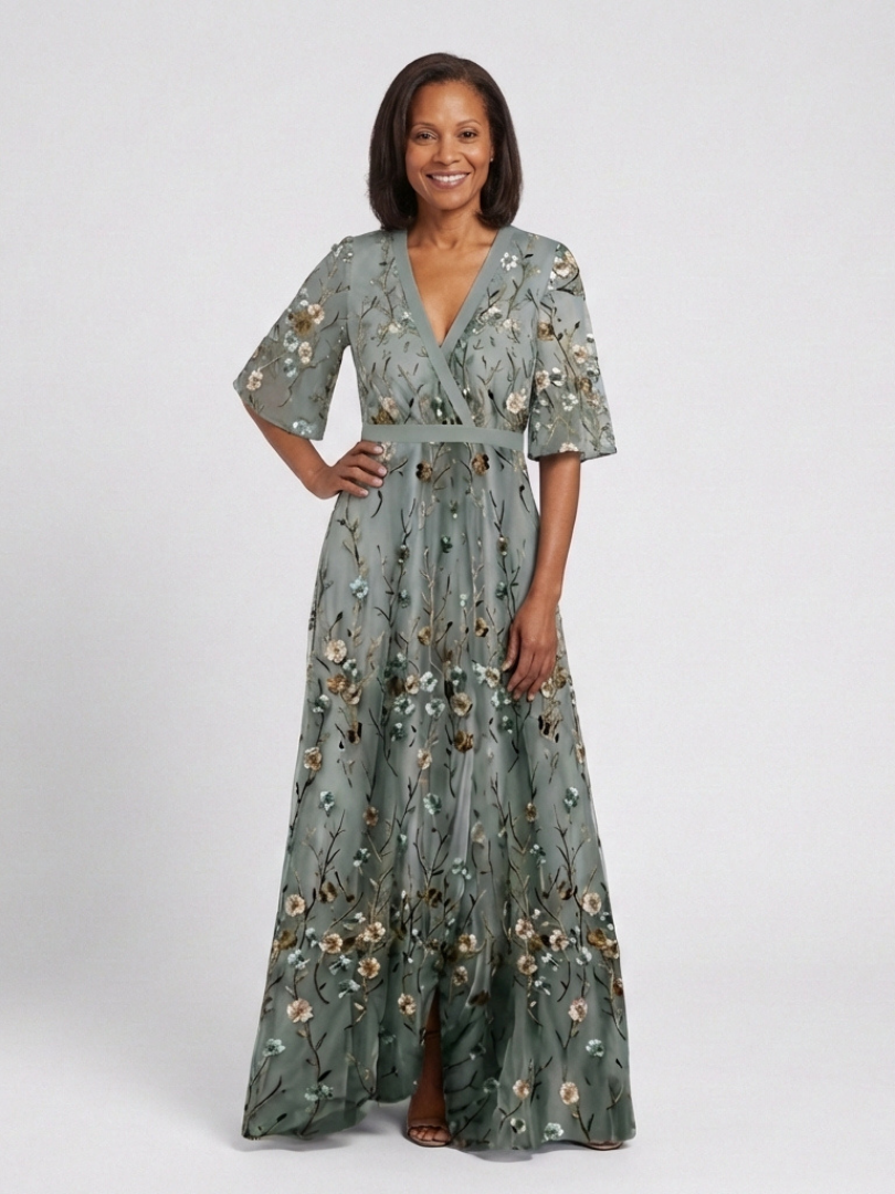 Dianne | Embroidered Floral Maxi Dress