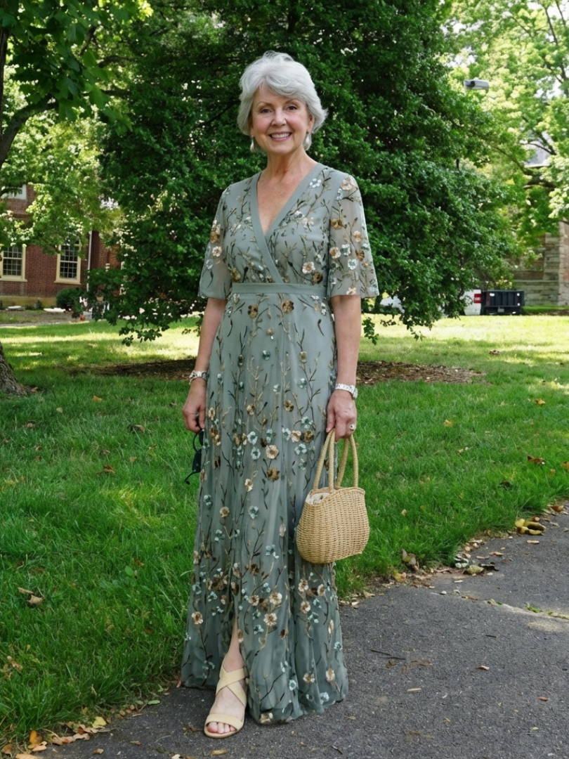 Dianne | Embroidered Floral Maxi Dress