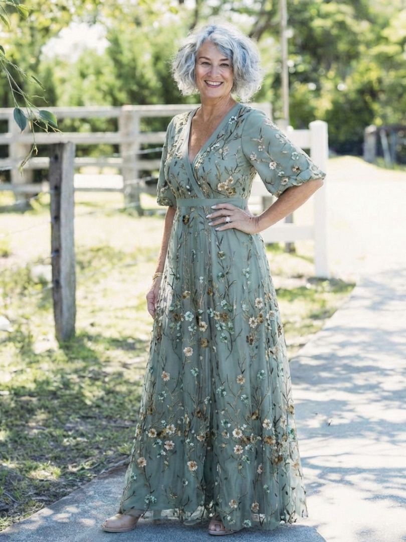 Dianne | Embroidered Floral Maxi Dress
