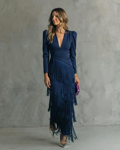 Paisley | Casual Dress with Fringe Sleeves