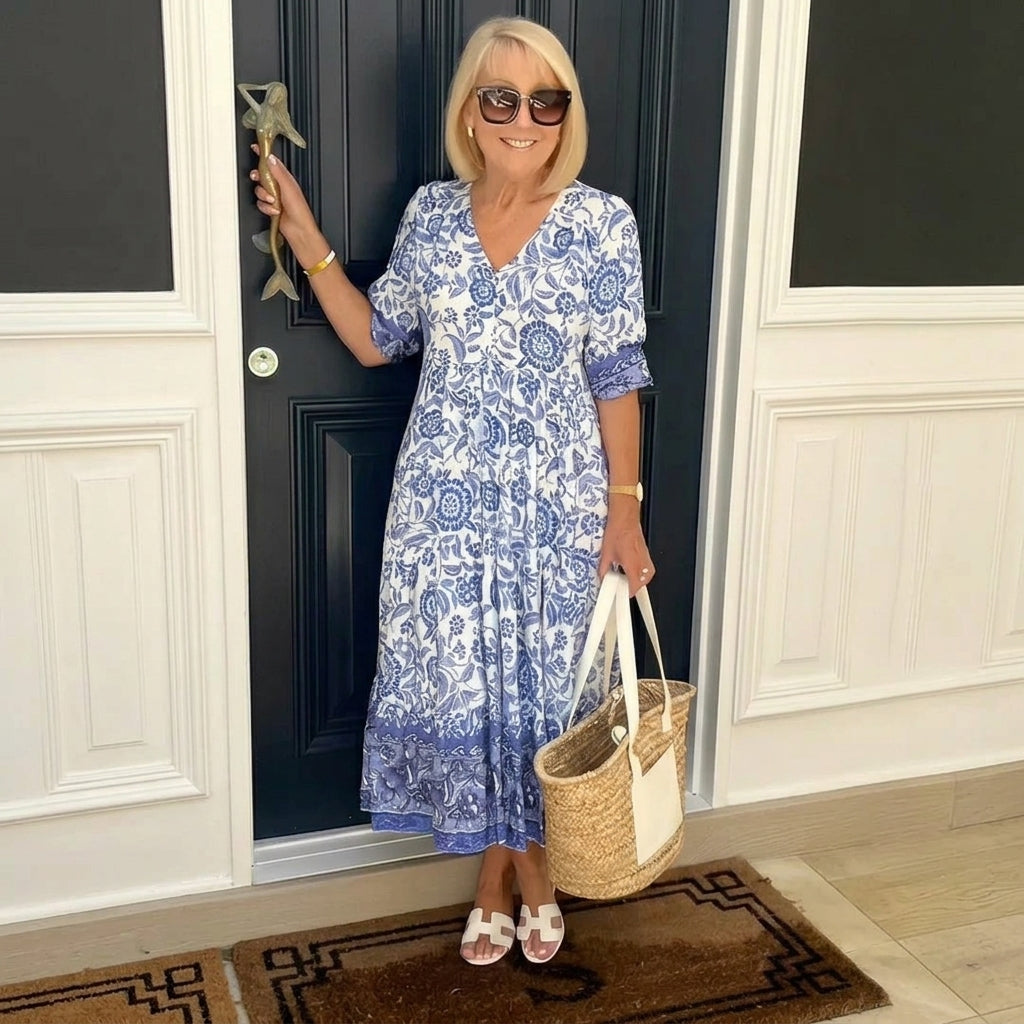 Naomi | Summer V-Neck Floral Dress