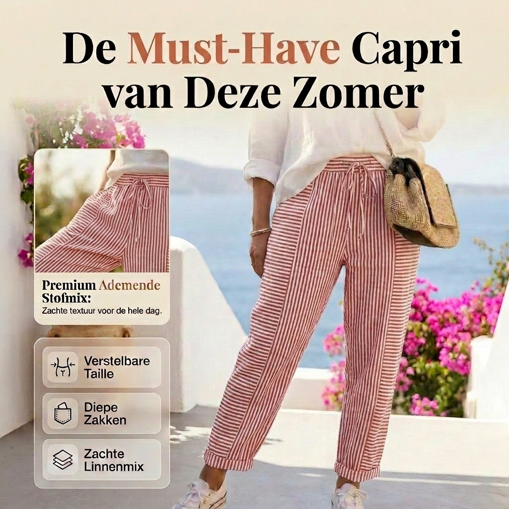 Caelira | Printed Striped Cotton Pants