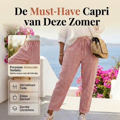 Caelira | Printed Striped Cotton Pants